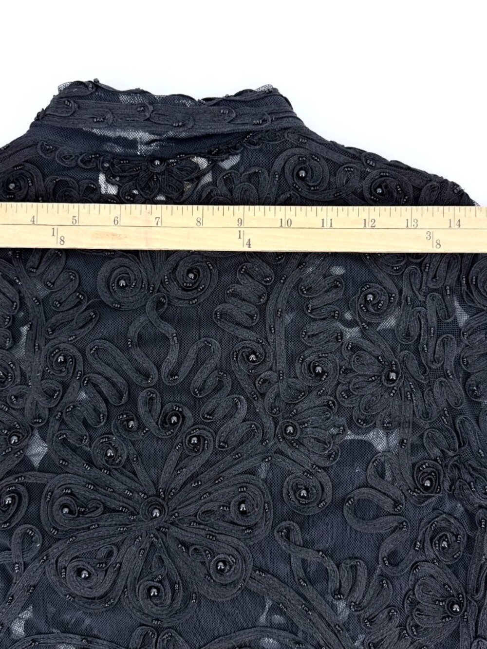 Cache Black Beaded Sheer Cropped Jacket - Picture 9 of 12